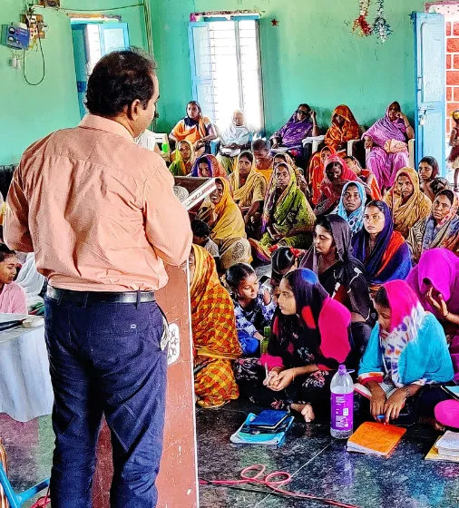 Bro. P. Anil Kumar teaching a village Bible study